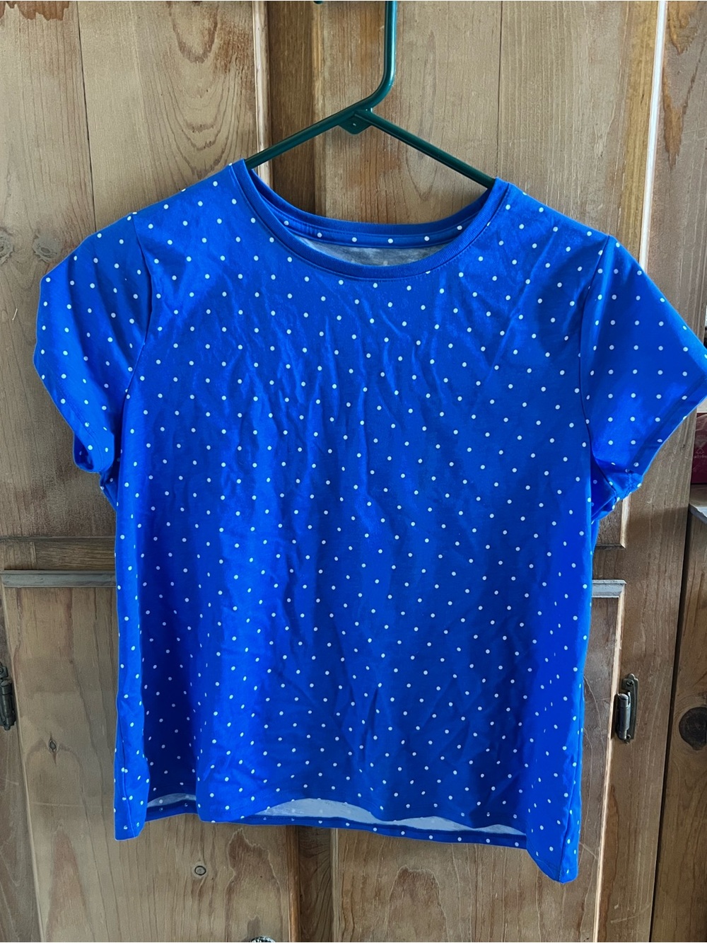 Blue Polka Dot Girls Tshirt - Classic Short Sleeve Top